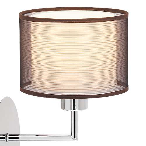 Kinkiet LAMPA ścienna ANASTASIA 2629 Rabalux abażurowa OPRAWA z peszlem LED 1W 4000K do czytania chrom brązowa