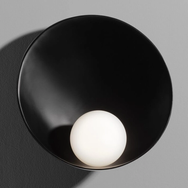 Okrągła lampa ścienna na przedpokój CARDE LE44368 kula czarny biały