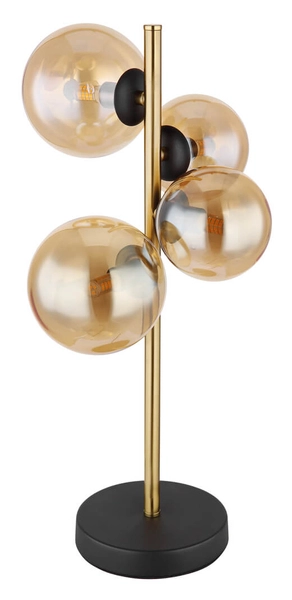 Stojąca lampa Riha 56135-4T stołowa czarna bursztynowa