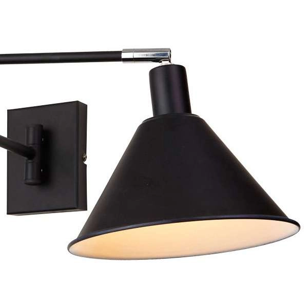 Industrialna LAMPA ścienna TRINITY MB-402721-IT BL Italux metalowa OPRAWA na wysięgniku loft czarna