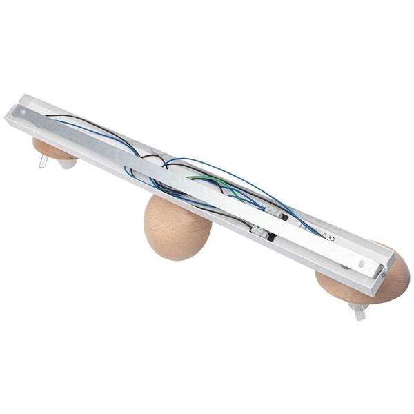 Skandynawska LAMPA sufitowa SFERA WOOD MLP5427 Milagro loftowa OPRAWA plafon szklane kule białe drewno