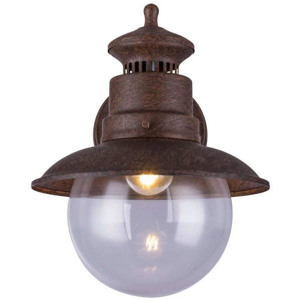 Elewacyjna LAMPA ścienna SELLA 3272R Globo metalowa OPRAWA industrialna KINKIET outdoor zewnętrzny IP44 rdza przezroczysty