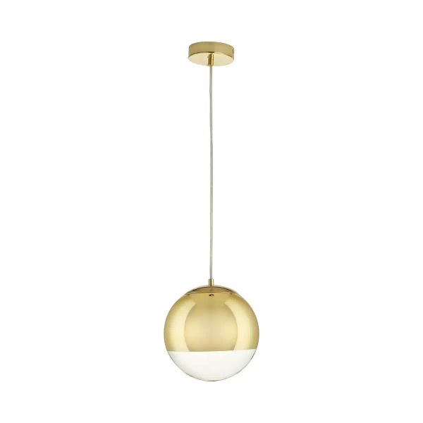 Lampa wisząca lustrzana Flash MP1238-200 gold Step szklana kula złota