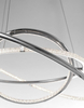 Futurystyczna lampa wisząca Lanus do salonu LED 55W 3000K srebrna