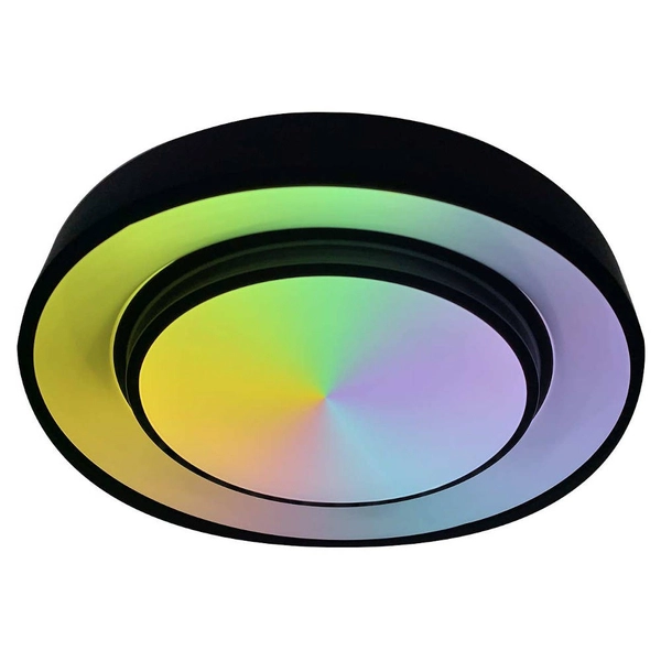 Okrągła LAMPA sufitowa SULLY 41368-24 Globo metalowy plafon LED RGB 24W 3000K - 6500K czarny
