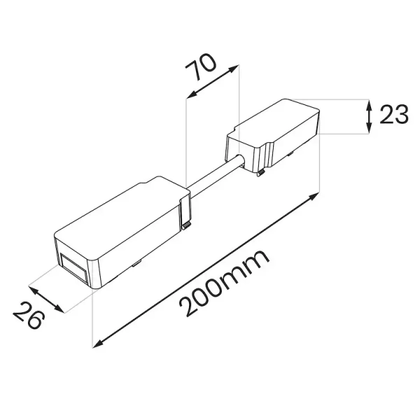 Podwójny szynowy łącznik magnetyczny Slim Magnetic ML2223 czarny