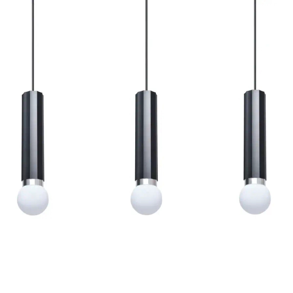 Potrójna lampa wisząca nad wyspę Macera PND-33849-3-BK czarna biała