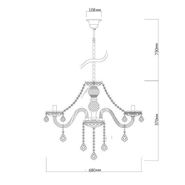 Żyrandol LAMPA wisząca CRISTALLO 8 LP-2940/8P Light prestige kryształki OPRAWA na łańcuchu chrom maria teresa przezroczysta