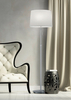 Podłogowa lampa abażurowa Lyon 409100307 nikiel biała