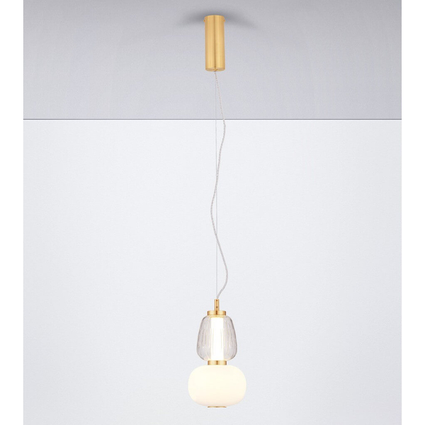 Ledowa lampa wisząca ARROYOS LE44494 18W 3000K nad stół biały złoty