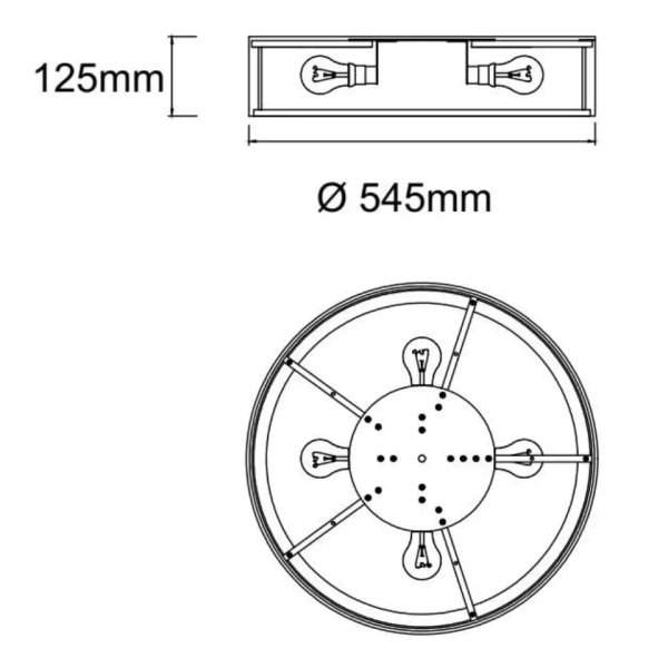 Sufitowa lampa Zalindro PL Chocco 54 OR85990 okrągła brązowa