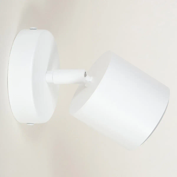 Lampa naścienna do sypialni Mila 1 41346 tuba okrągła biała