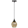 Szklana lampa wisząca Aspa 31-00583 Candellux do jadalni czarna brązowa