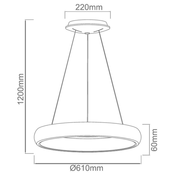 Wisząca lampa ring ROTTO OR80773 Orlicki LED 50W 4000K do sypialni biała