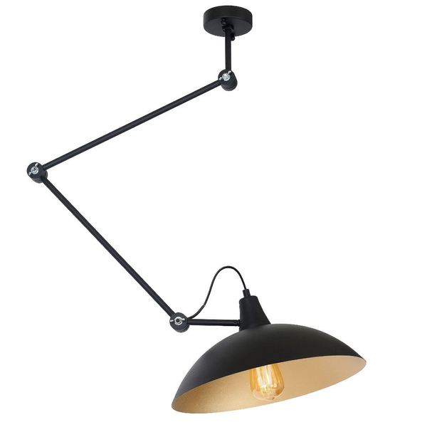 Industrialna lampa sufitowa MELOS 808PL_G1_Z regulacja kopuła czarna