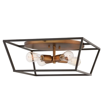 Plafon metalowy do salonu Fulton HK-FULTON-F czarny brązowy
