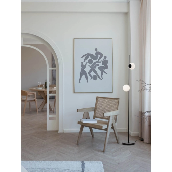 Podłogowa lampa do salonu Abala LE43312 LED 16W 3000K szklana biała czarna