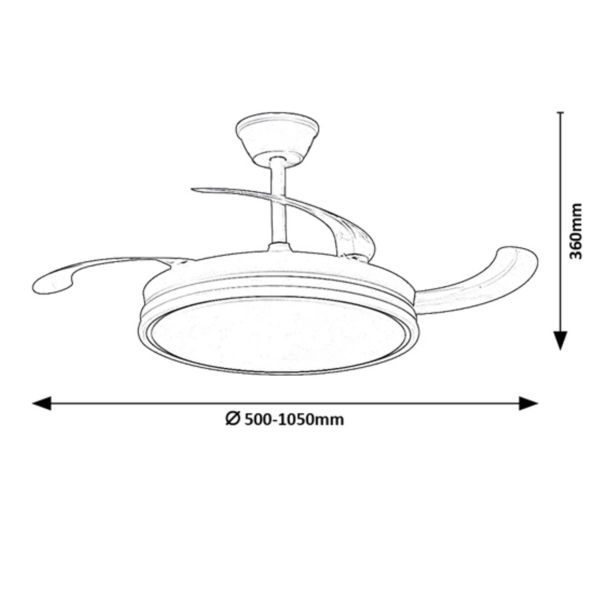 Sufitowy wiatrak z modułem LED Fluara biały 71364 60W 3000-6500K CCT