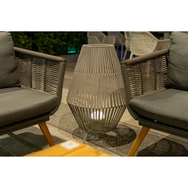 Ażurowa lampa stojąca CONTA 3114 LED 9W 3000K na taras IP54 szara