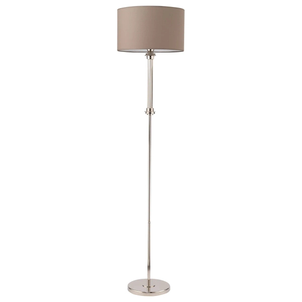 Stojąca lampa z abażurem Bolt BOL-LS-1 (N) klasyczna brązowa nikiel
