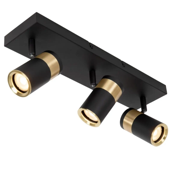 Potrójna lampa sufitowa z regulacją GORIK 53909/03/30 czarny złoty