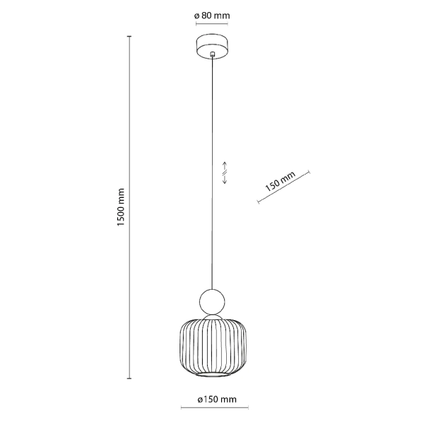 Wisząca lampa nad stół Ballo 11049 szklana ryflowana biały beżowy