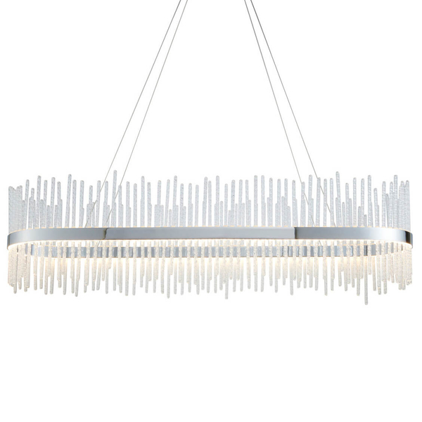 Owalna lampa nad stół L&-1107109 LED 47W 3000K wisząca chrom przezroczysty