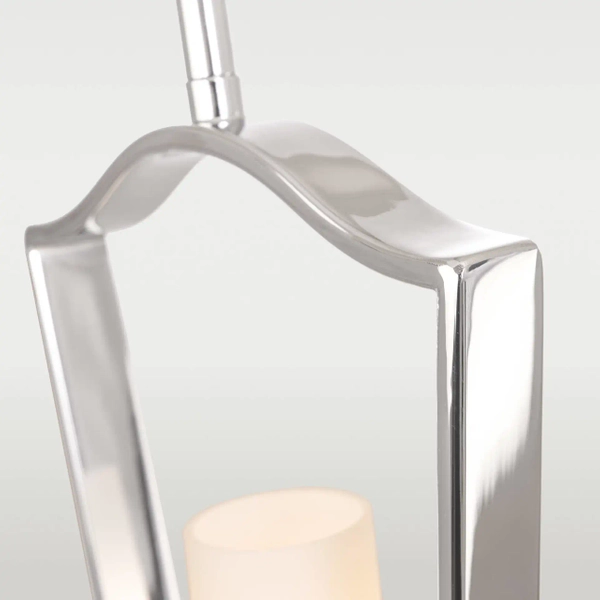 Wisząca lampa salonowa Dublin szklana tuba w ramce chrom