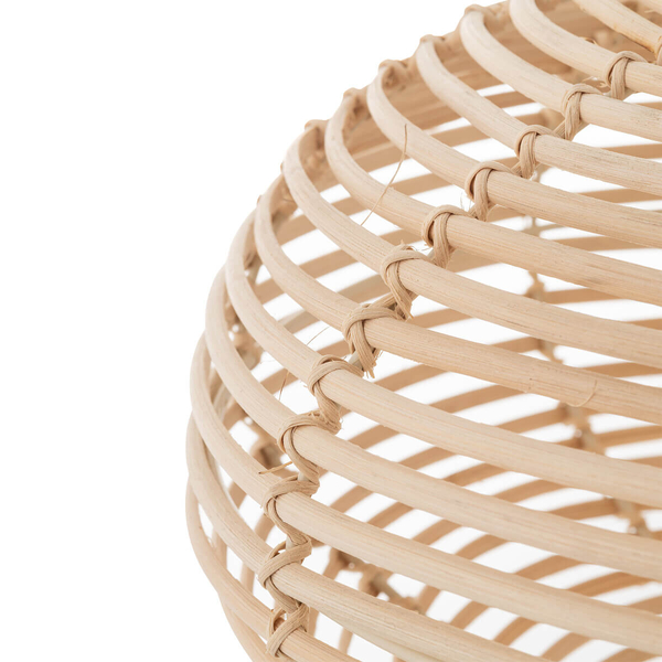 Lampa wisząca Rattan 11153 klatka cage japandi drewniana metalowa biała