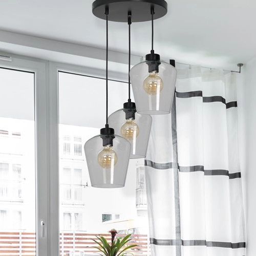 LAMPA wisząca SANTIAGO MLP6611 Milagro loftowa OPRAWA skandynawski ZWIS kaskada czarna przezroczysta