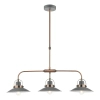 Wisząca lampa retro Liden LID0339 potrójna grafitowy miedziany