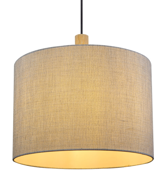 Lampa wisząca Roger 15378H nad stół z abażurem szara