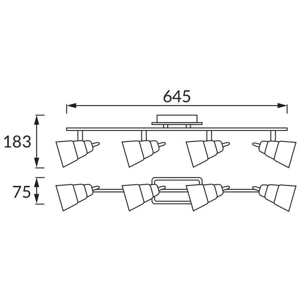 Plafon LAMPA sufitowa TOMI 03049 Ideus ścienna OPRAWA metalowa KINKIET reflektorki białe dymne