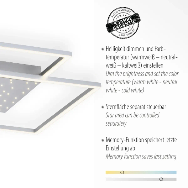 Plafon YUKI biały 6024-55 3xLED 57W 2700-5000K kwadratowa oprawa