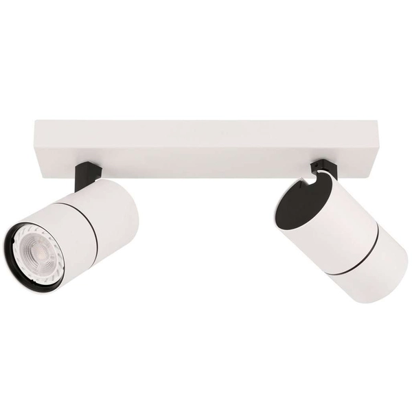 Plafon LAMPA sufitowa LACONI SPL-2813-2B-WH Italux metalowa OPRAWA regulowane reflektorki na listwie białe czarne