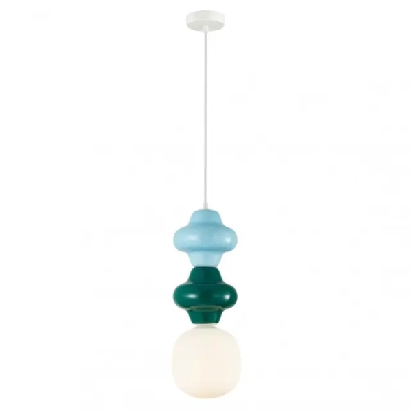 Podwójna wisząca lampa Latera PND-94331A-1S-MLTI niebieski zielony