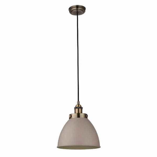Lampa wisząca do kuchni Franklin 76328 Endon metalowa szara mosiądz