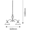 Wisząca LAMPA antyczna ELISETT 2757 Rabalux dekoracyjna OPRAWA metalowy ZWIS na łańcuchu brąz biały
