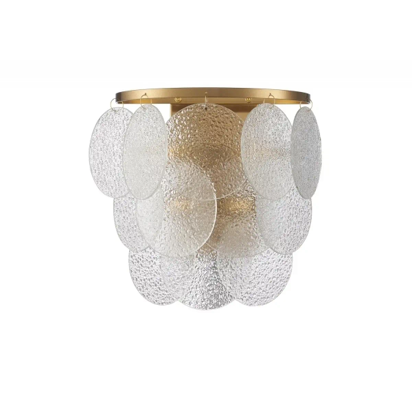 Ścienna lampa glamour FIORE ST-D8584W złoty metalowy szklany E14 klosz do salonu