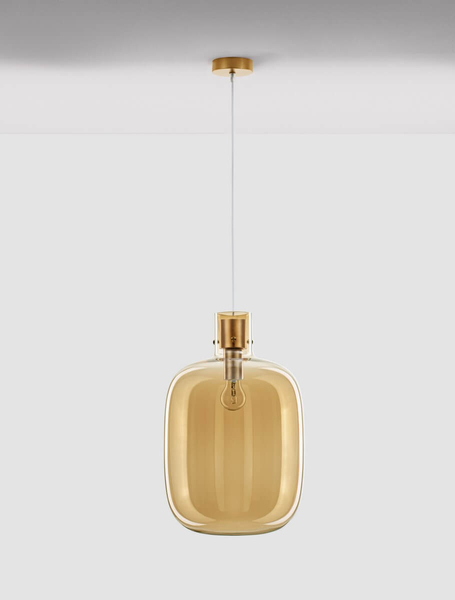 Stylowa lampa wisząca Padre do jadalni złota szampańska