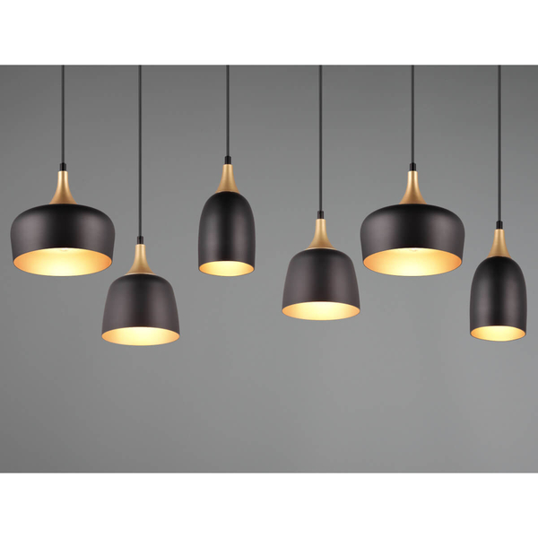 Wisząca salonowa lampa CHIRAZ 310500632 Trio metalowa czarny złoty