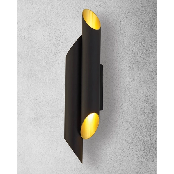 Naścienny kinkiet Libra MZ5008 Milagro sopelki do przedpokoju czarny złoty