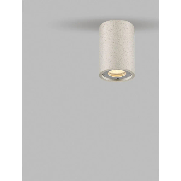 Sufitowa lampa do ogrodu MIRENZO LE75181 tuba z piaskowca IP65 biała
