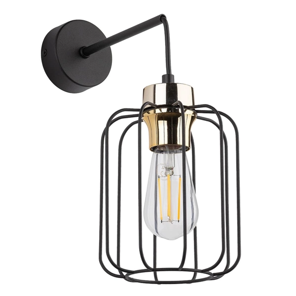 Industrialny kinkiet nad łóżko Galaxy 4742 TK Lighting druciany czarny złoty