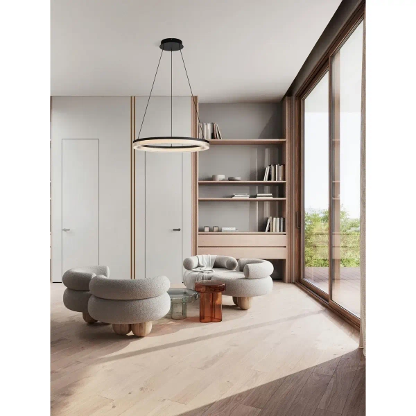 Wisząca lampa pierścieniowa ESTARIO LE45395 LED 25W 3000K ring czarny