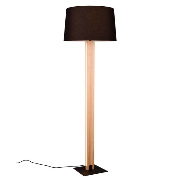 Metalowa lampa stojąca Rahul 447610232 z wtyczką do pokoju czarna brązowa