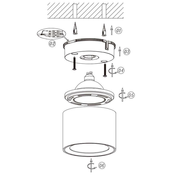 Downlight LAMPA sufitowa FEDLER  09921/12/30 Lucide metalowa OPRAWA tuba spot czarny