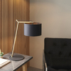 Biurkowa lampa loftowa L&-192625 Light& z abażurem czarna mosiądz