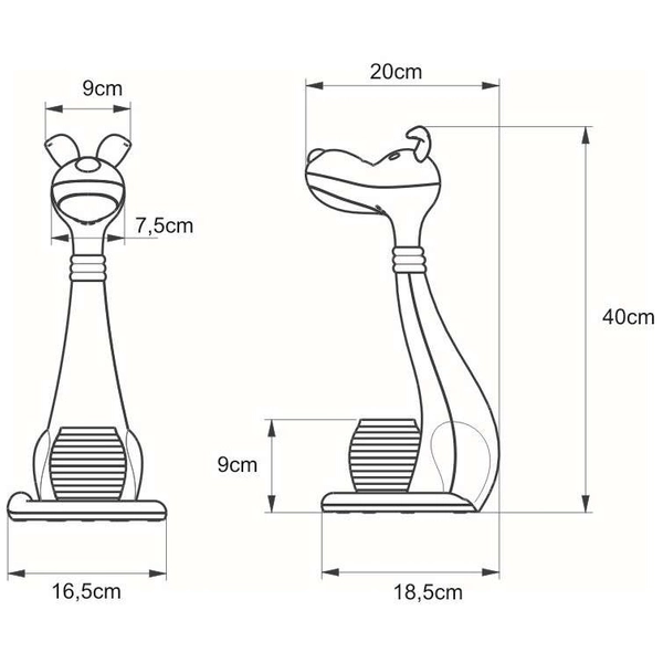 Stojąca lampka K-BL1607 biała Kaja dziecięca LED 6W 3000K-6000K pies biały
