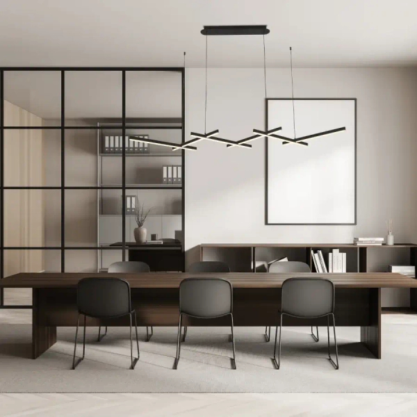Designerska lampa wisząca 1948 LED 98W 3000K belki podłużne czarny